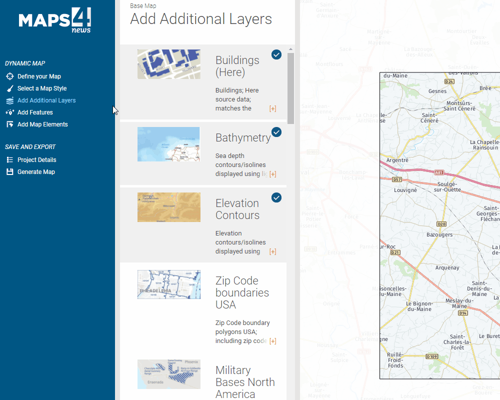 What are dynamic map elements?